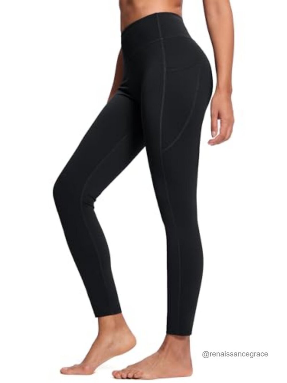 High Waist Yoga Leggings with Pockets Tall 30-36 Inseam Nylon Blend